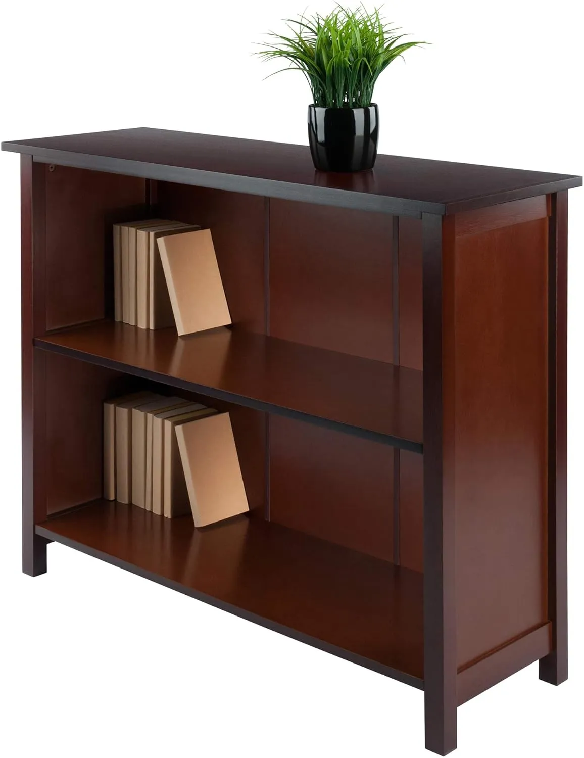 Winsome Wood Milan Shelving, Long, Antique Walnut