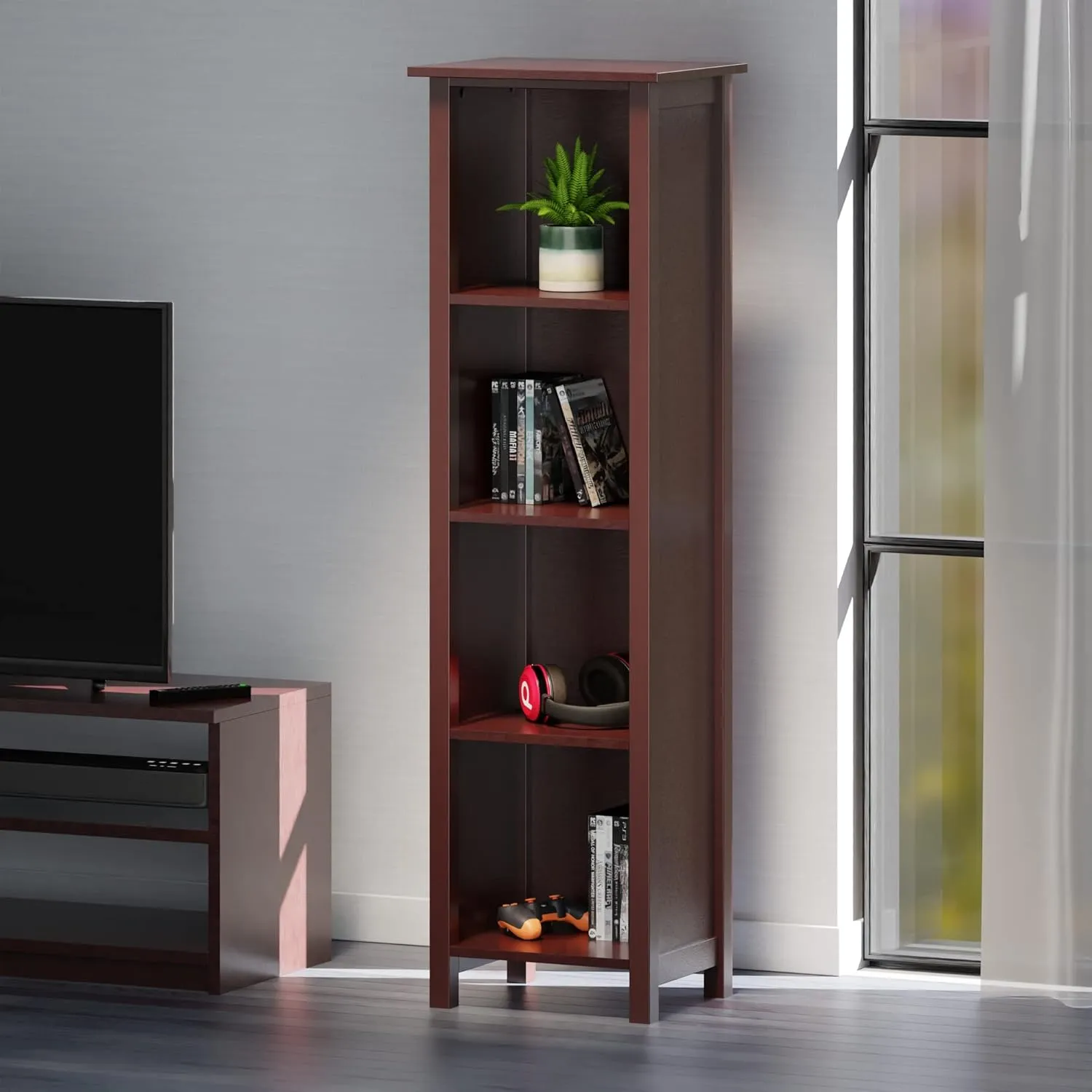 Winsome Wood Milan Storage/Organization, Tall, Antique Walnut