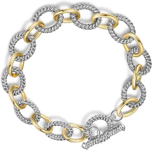 Wire Cable Bracelet for Women Gold and Silver Bangle Rolo Chain Link Two Tone Bracelets Designer Inspire Dupes Bracelets Jewelry for Women
