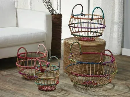 Wire Sphere Jute Baskets