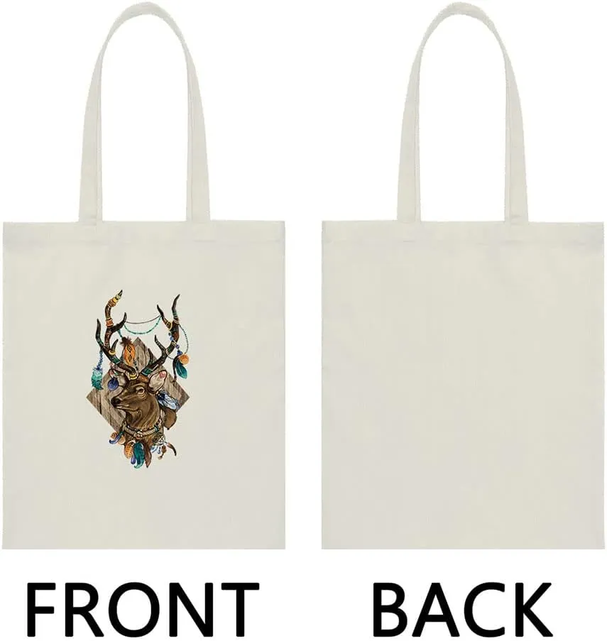 WIRESTER Reusable Canvas Tote Bag for Women Girls, Grocery Shopping Bag, Shoulder Bag, Travel Tote Bag, Dog Cat Animal
