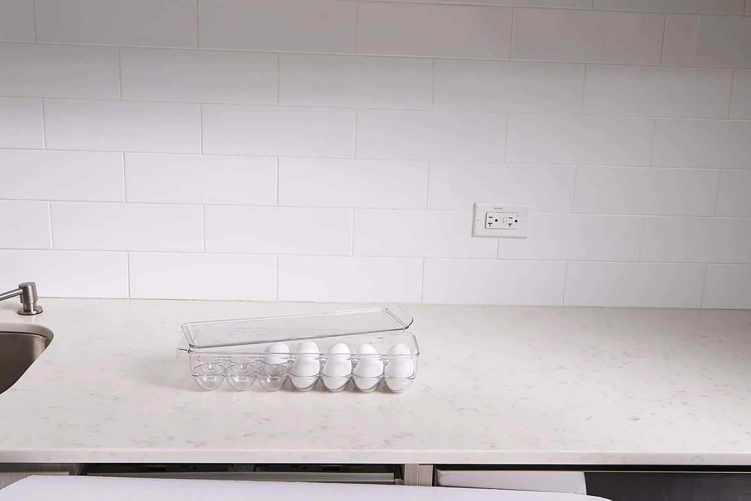 Wolfgang Puck Stackable Plastic BPA & Chlorine-Free Refrigerator Egg Storage Container, clear, 21 egg holder (WGP0007)