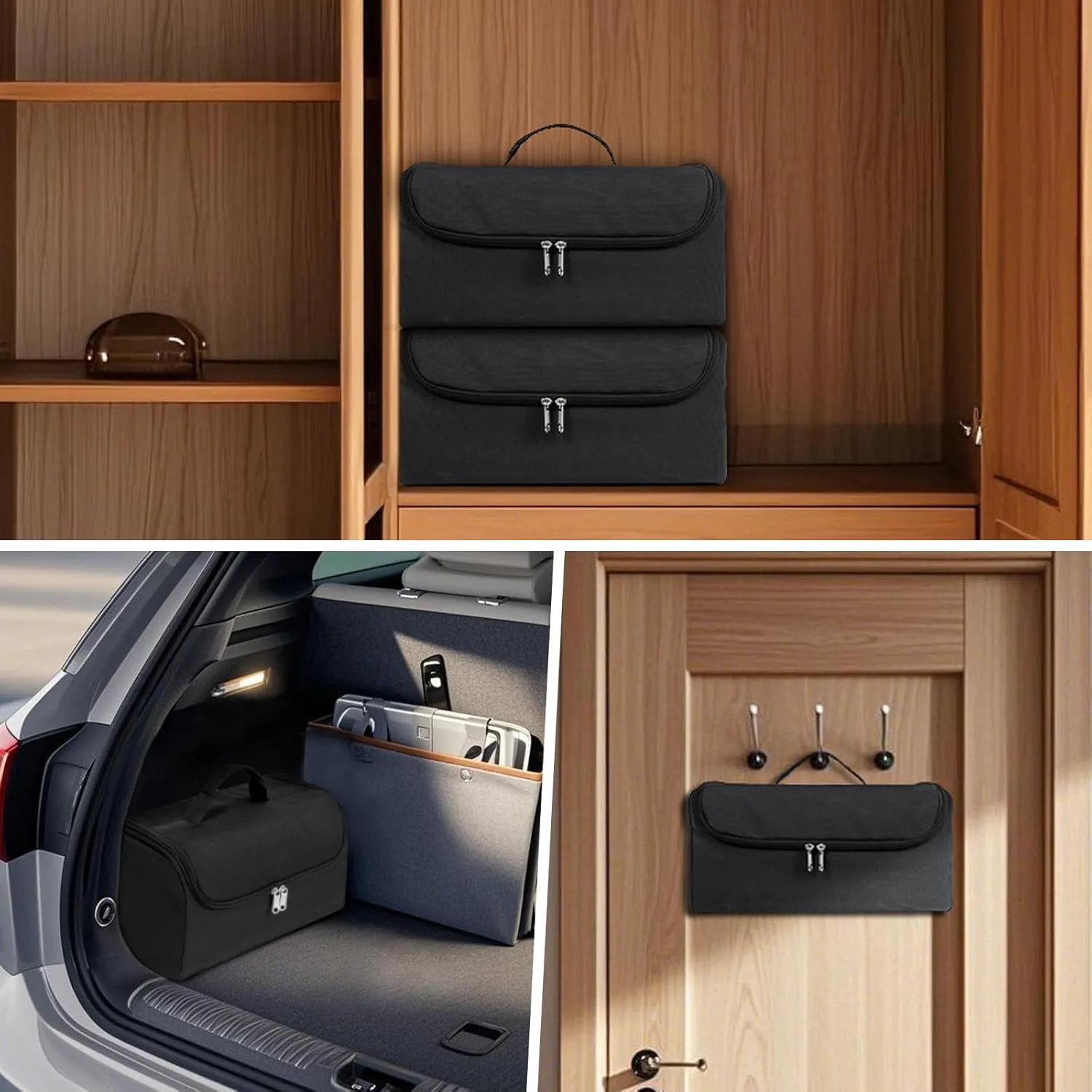 WOMACO Hat Organizer for Baseball Caps, Hard Shell Hat Bag Storage Holder Bag for Travel and Moving, Snapback Cap Carrier Case for 9-12 Caps (Black, Medium)