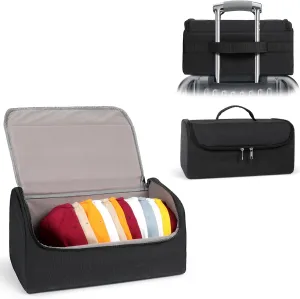 WOMACO Hat Organizer for Baseball Caps, Hard Shell Hat Bag Storage Holder Bag for Travel and Moving, Snapback Cap Carrier Case for 9-12 Caps (Black, Medium)