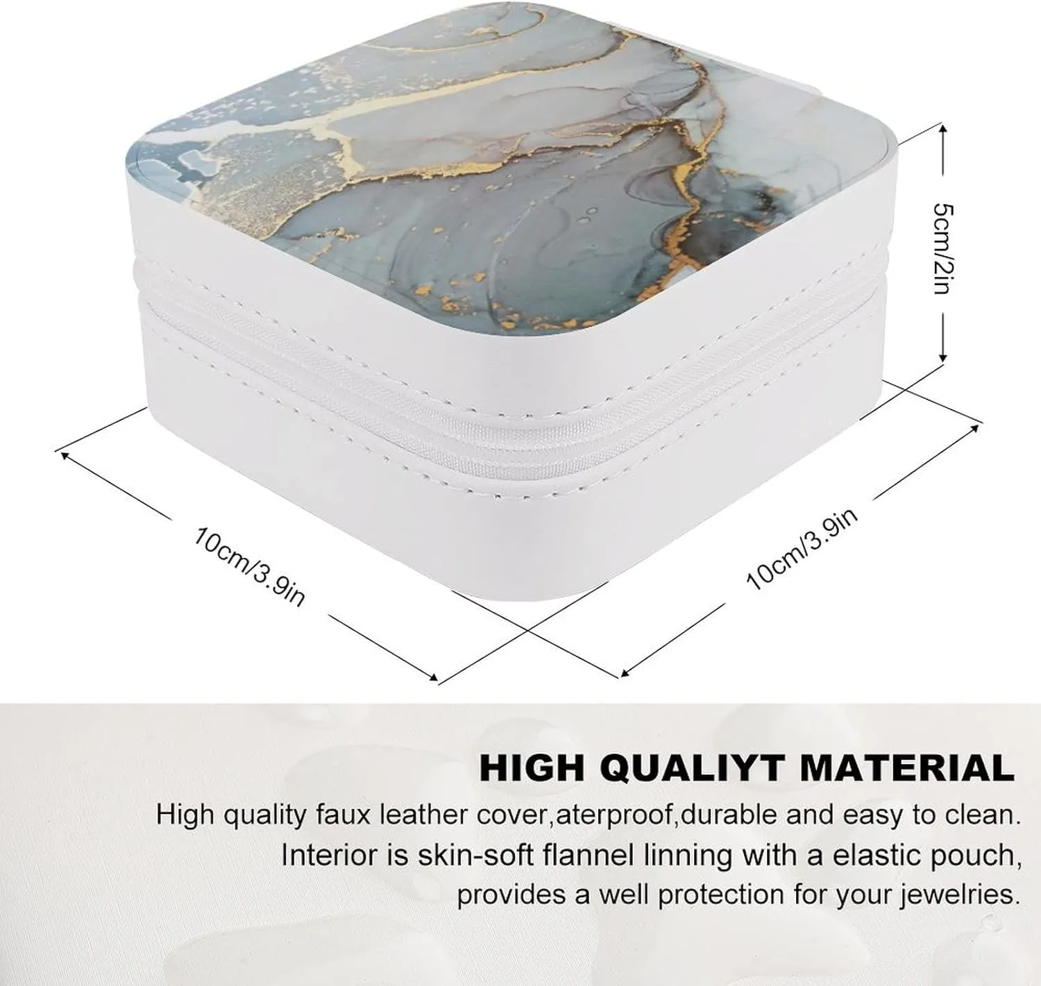 Woman PU Leather Jewelry Box, Small Travel Display Storage Organizer Case Bag Holder for Rings, Earrings, Necklaces, Bracelets