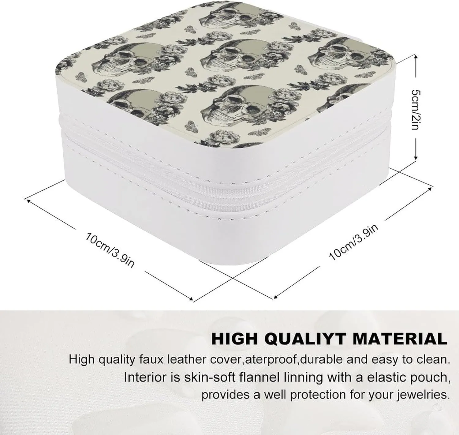 Woman PU Leather Jewelry Box, Small Travel Display Storage Organizer Case Bag Holder for Rings, Earrings, Necklaces, Bracelets