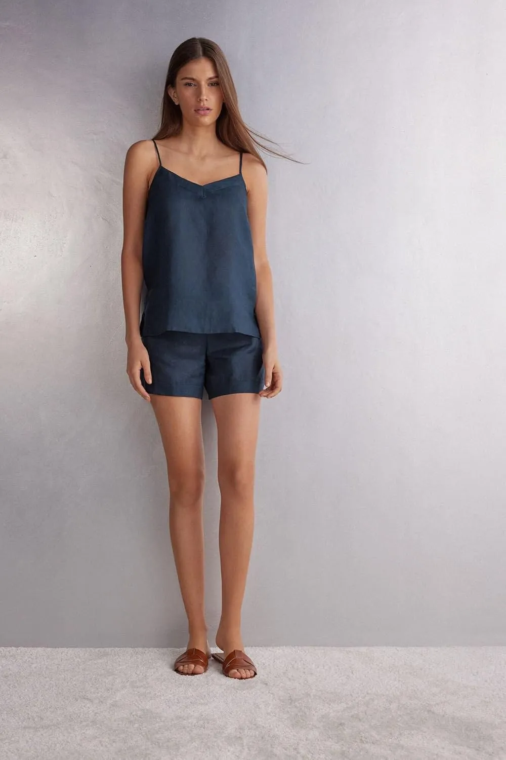 Woman's The Pure Linen Top in Linen Fabric