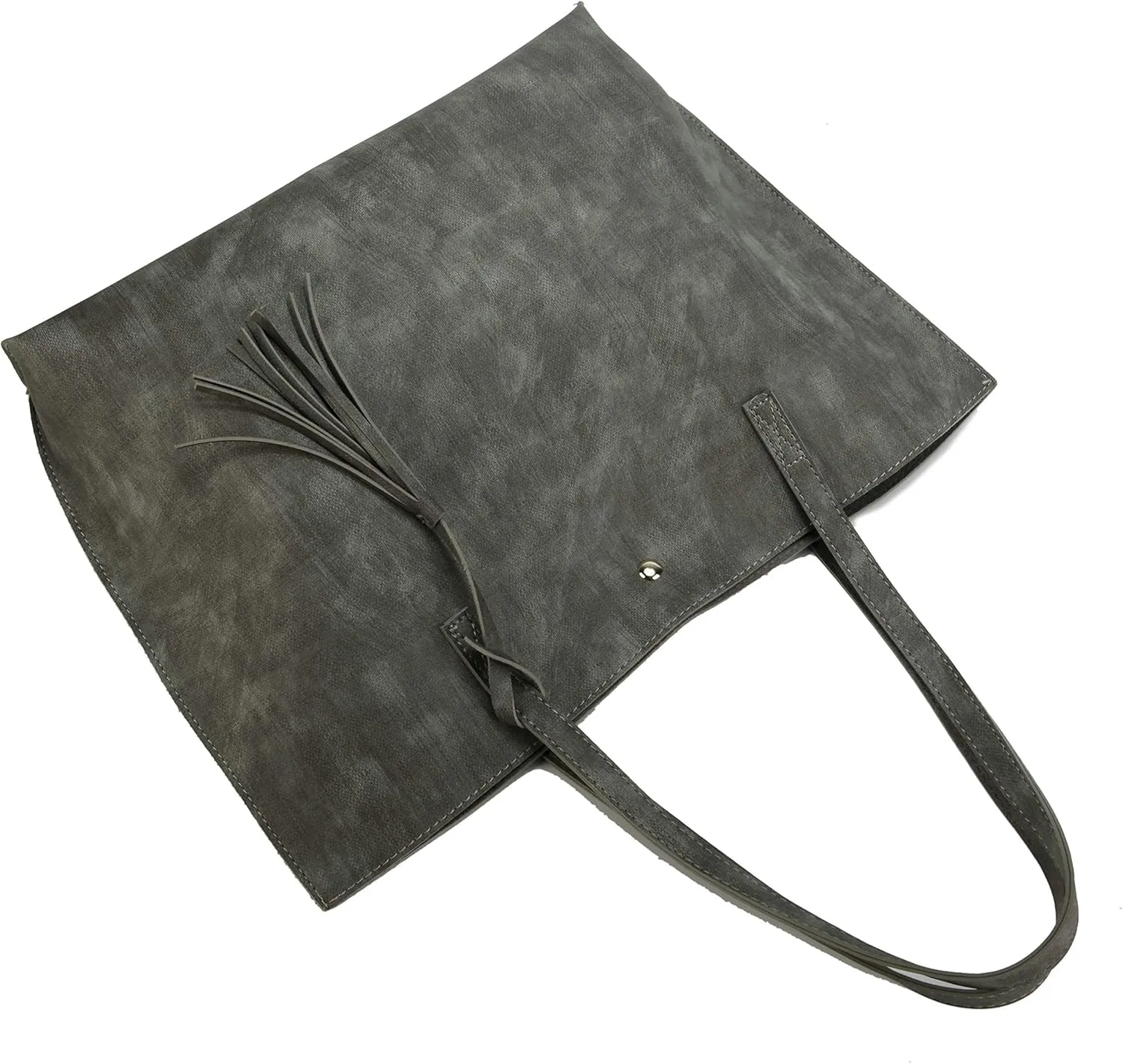 Women Tote Bags Top Handle Satchel Handbags PU Faux Leather Tote Bag with Tassel Shoulder Purse