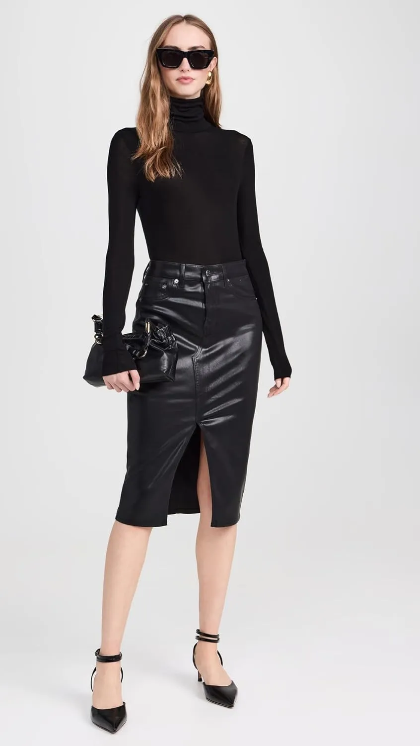 Women's Breves Coated Midi Skirt