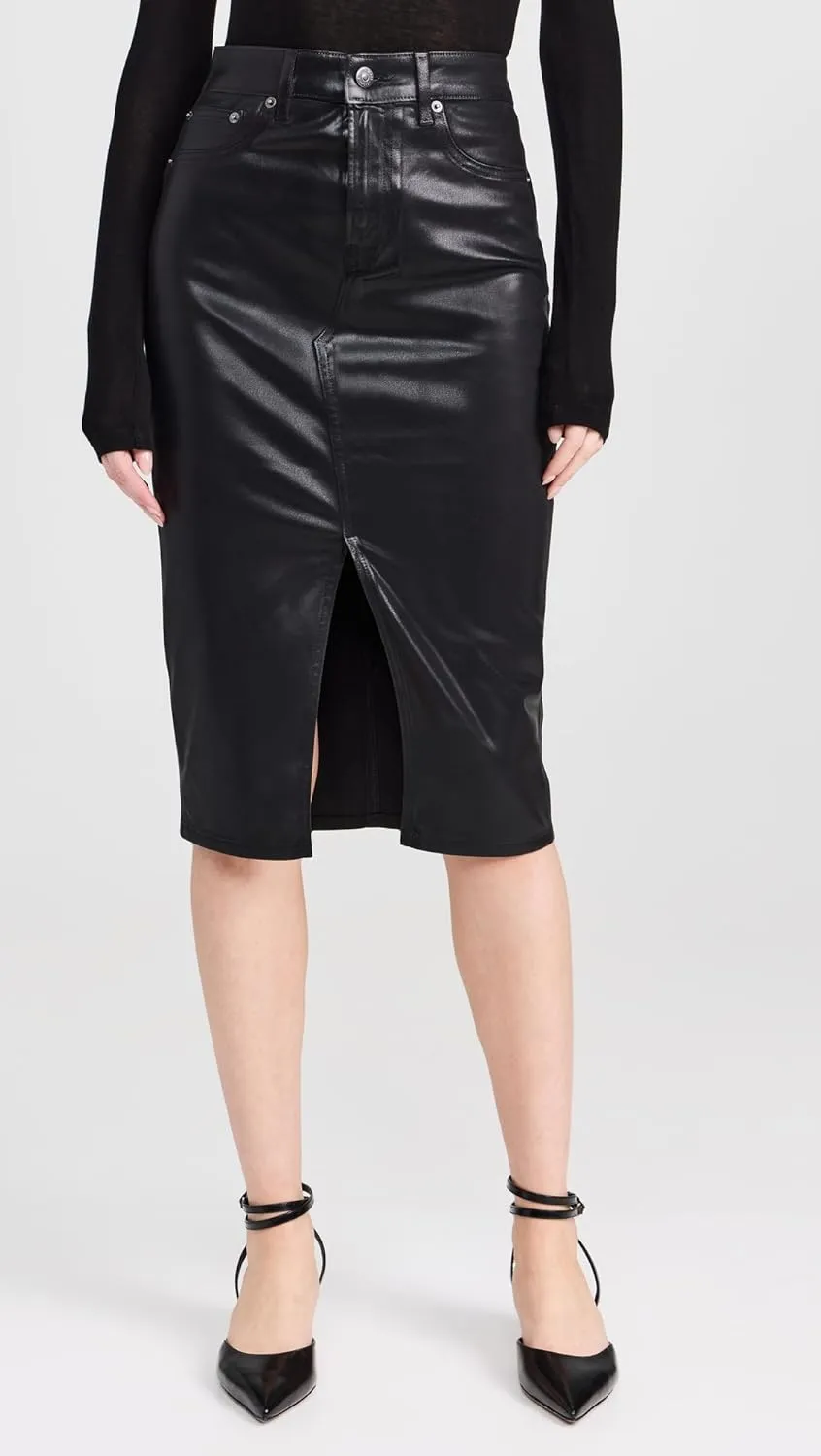 Women's Breves Coated Midi Skirt