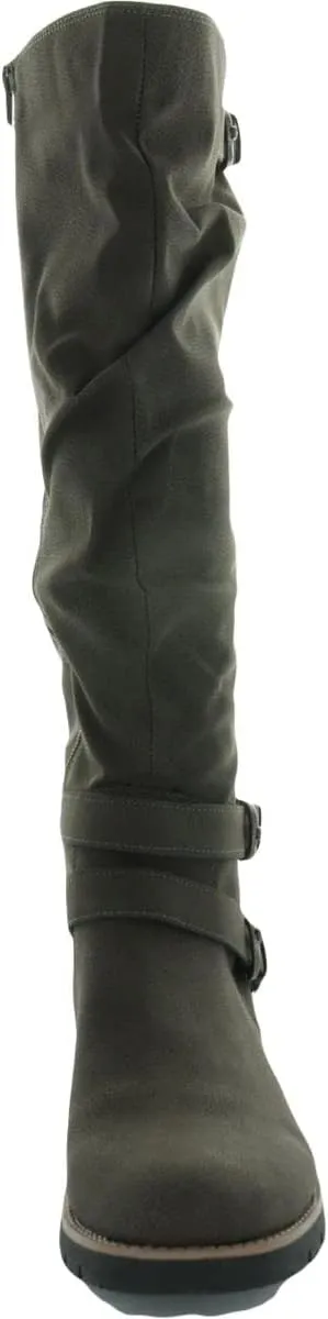 Womens Brinley Faux Leather Tall Knee-High Boots