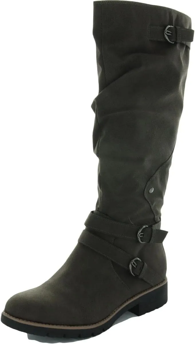 Womens Brinley Faux Leather Tall Knee-High Boots