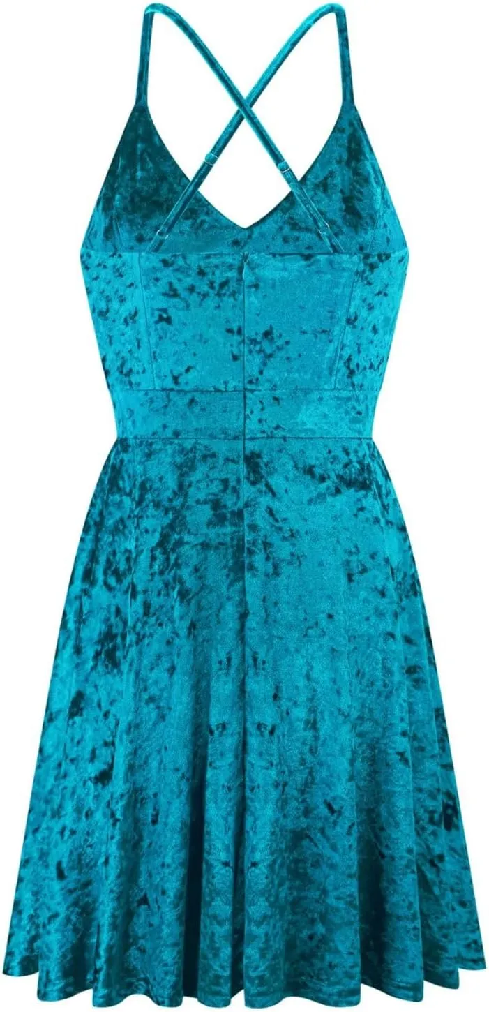 Women's Crushed Birthday Club Dress Casual Vintage Sundress a Line HOCO Midi Dress