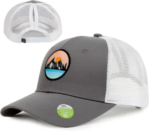 Women's Eco-Friendly Ponytail Hat Messy Bun Baseball Trucker Cap