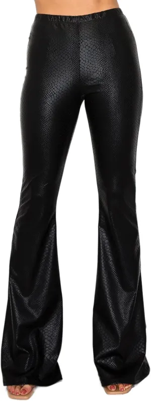 Women's J2 Love Faux Leather Bell Botom Flare Pants