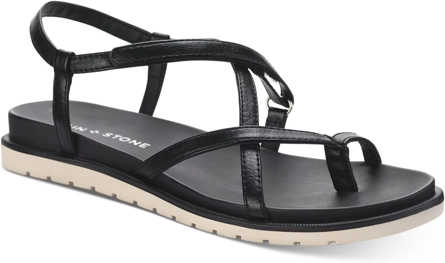 Womens Juune Faux Leather Toe-Post Slingback Sandals