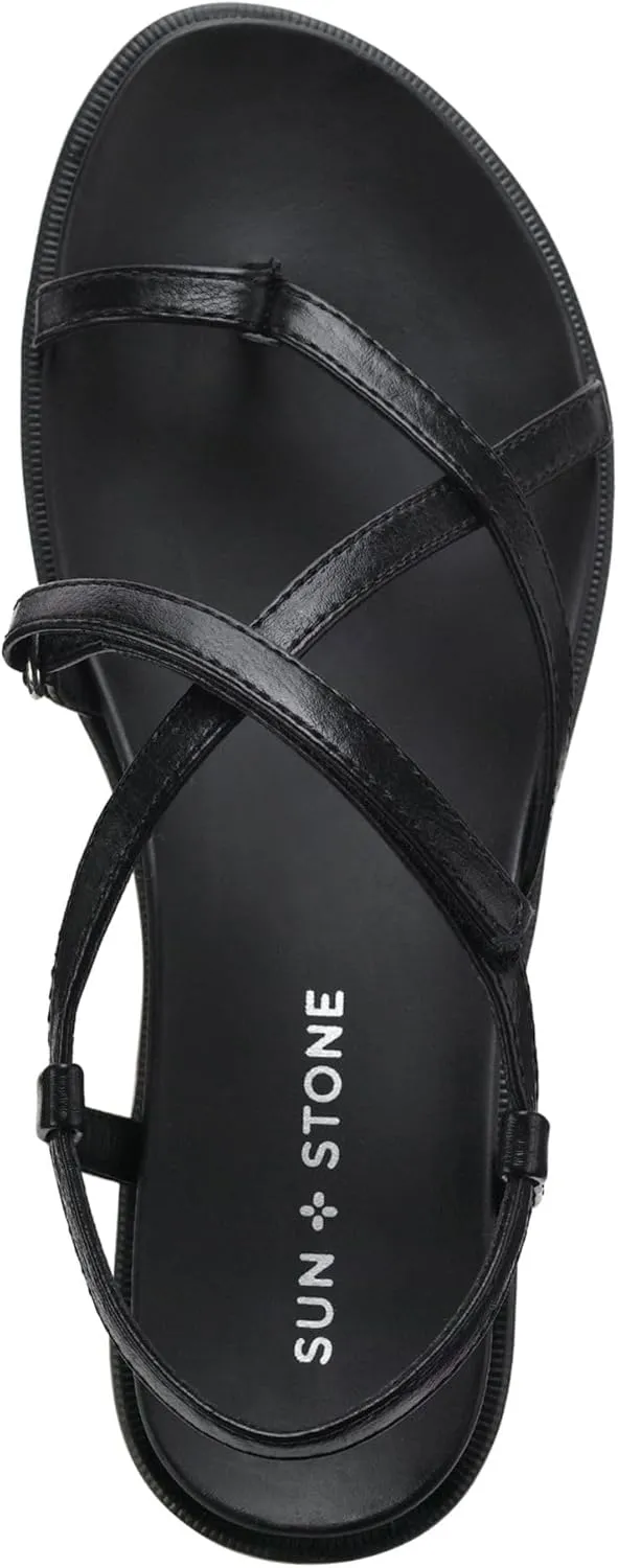 Womens Juune Faux Leather Toe-Post Slingback Sandals
