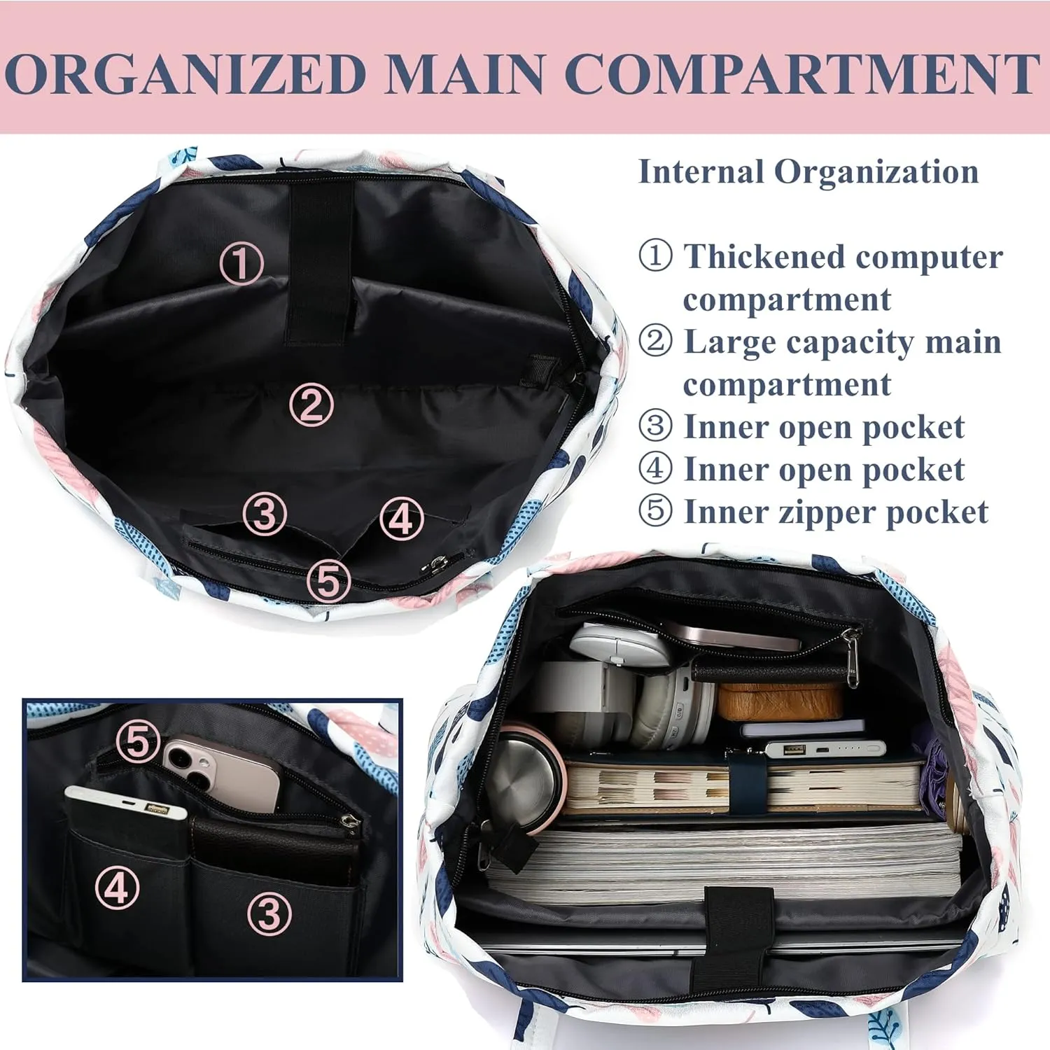 Womens Large Waterproof Tote Bag Shoulder Bag with Multi-pocket for Work Gym Pool and Daily Bags