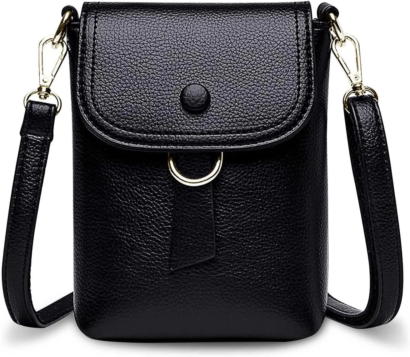 Womens Mini Shoulder Bags Crossbody Soft Leather Flap Over Mobile Phone Bag With Multi Pocket And Adjustable Strap