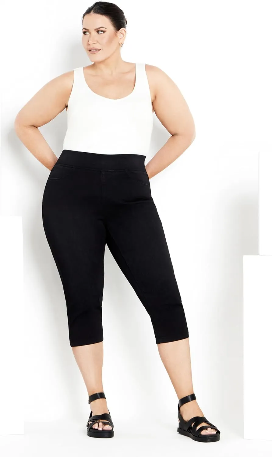 Women's Pull on Cropped Denim Legging