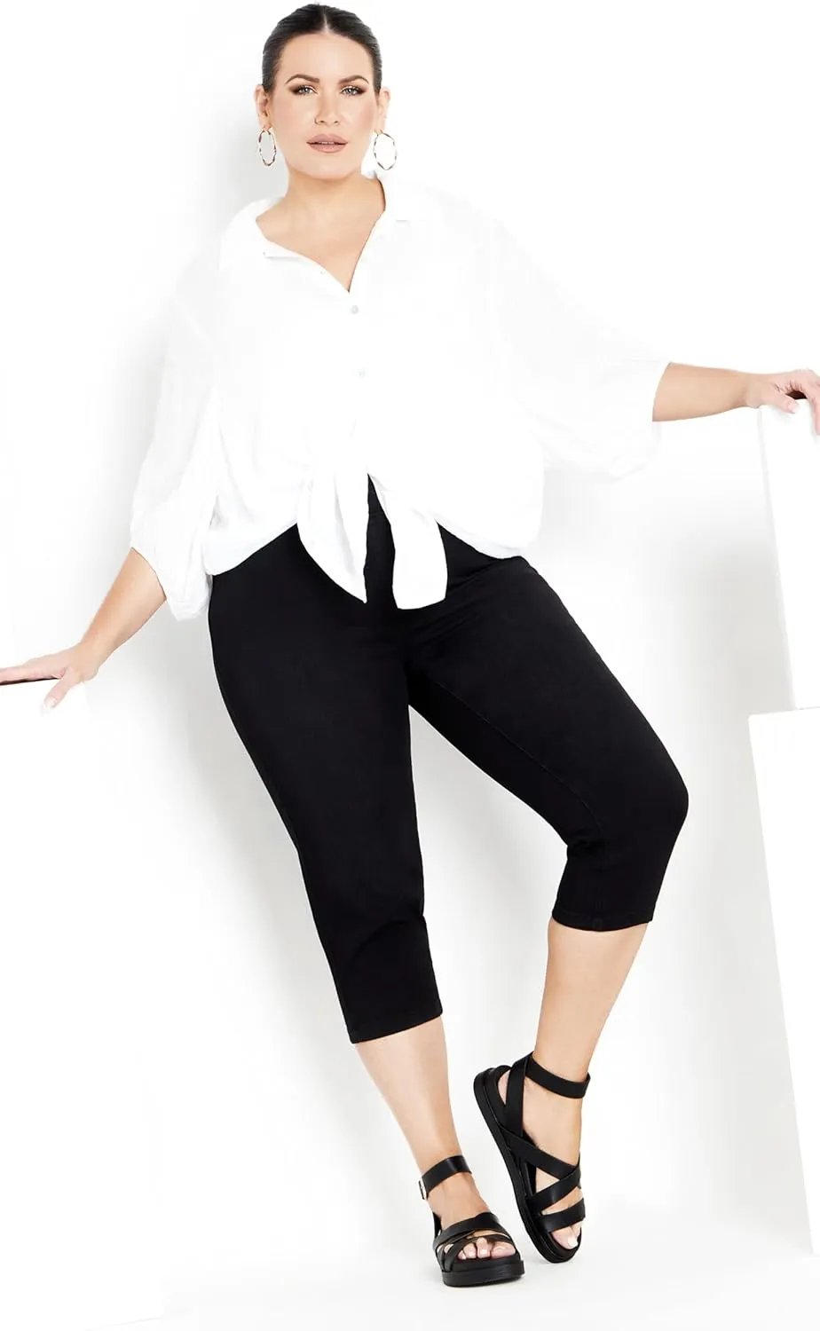 Women's Pull on Cropped Denim Legging