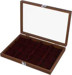 Wooden Jewelry Organizer Box with Lid Velvet Storage Tray for Bracelets Bangles and Accessories Vintage Design for Home Use and Special Occasions
