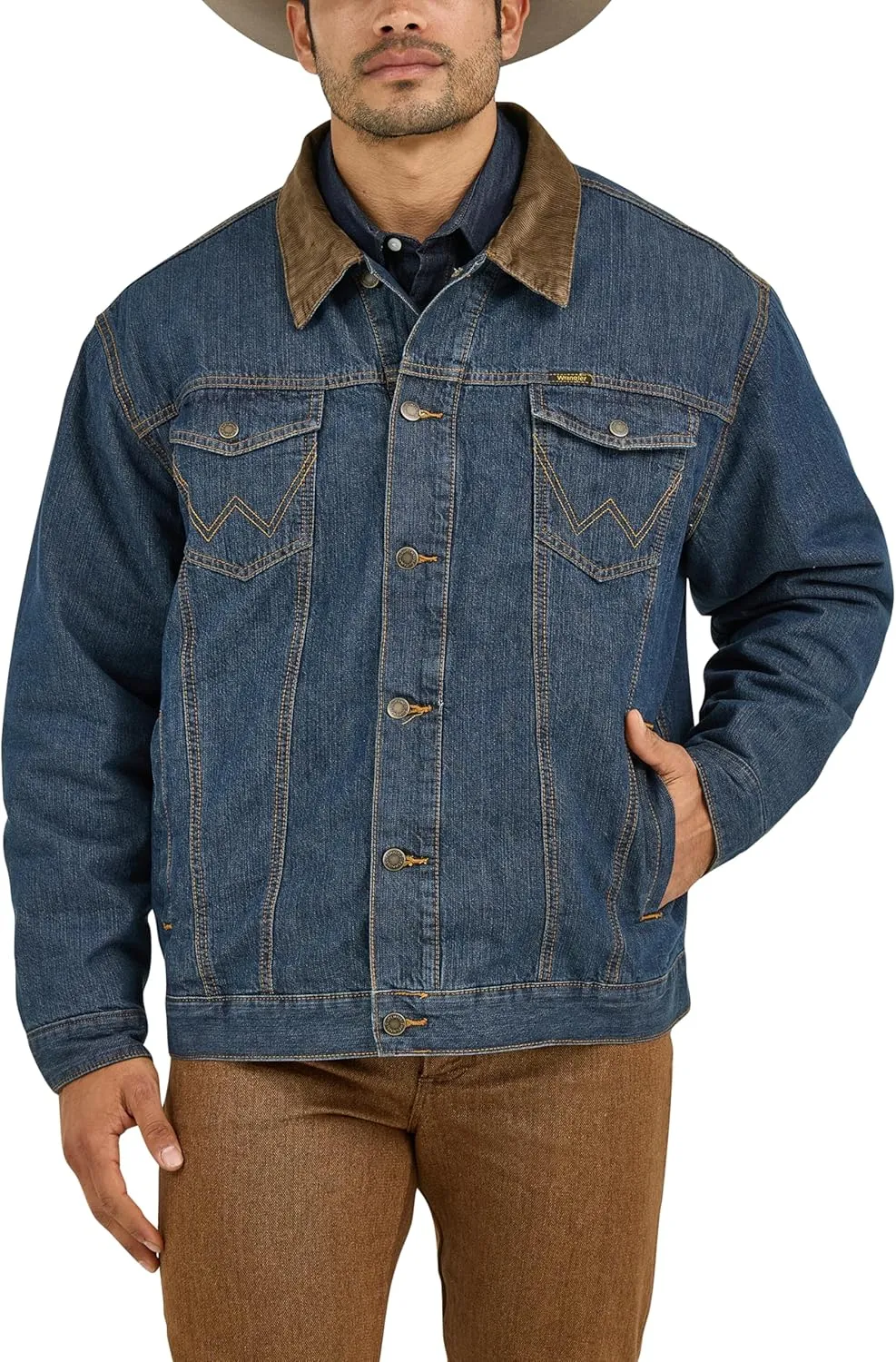Wrangler Men's Cowboy Cut Western Lined Denim Jacket