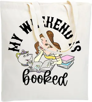 WZJHCL Princess Tote Bag Beauty Tote Shopping Bag Book Lover Reader Handbag My Weekend Is Booked Shoulder Bag