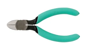 Xcelite S54N Diagonal Lead Cutter, Standard Jaw, 4-1/2" Length, 5/8" Jaw Length, Green Cushion Grip Handle