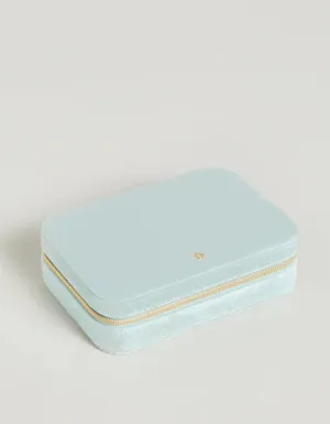 XL Jewelry Travel Case Sea Foam Velvet