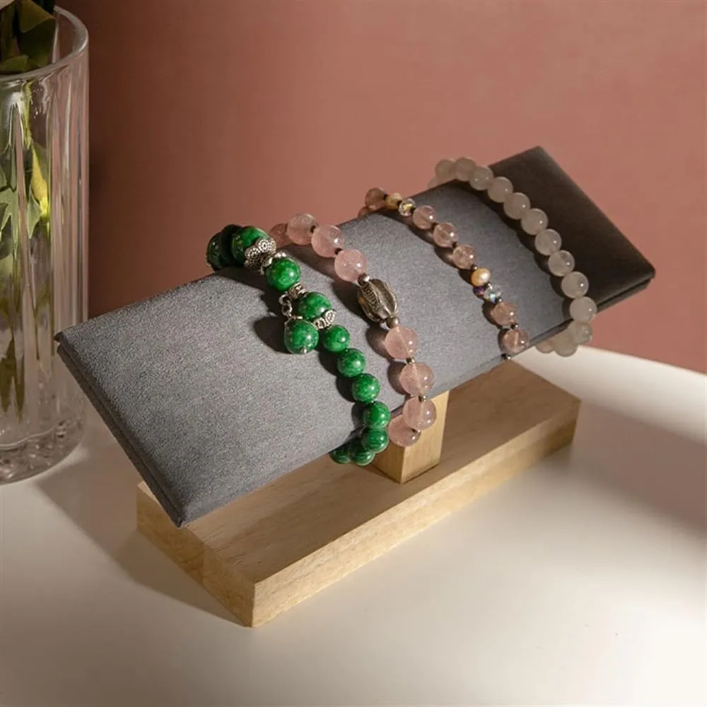 XPSSJMU Jewelry Towers Velvet Wooden Bracelet Watch Stand Display - Shopping Mall Counter Organizers Jewellery Stand Display