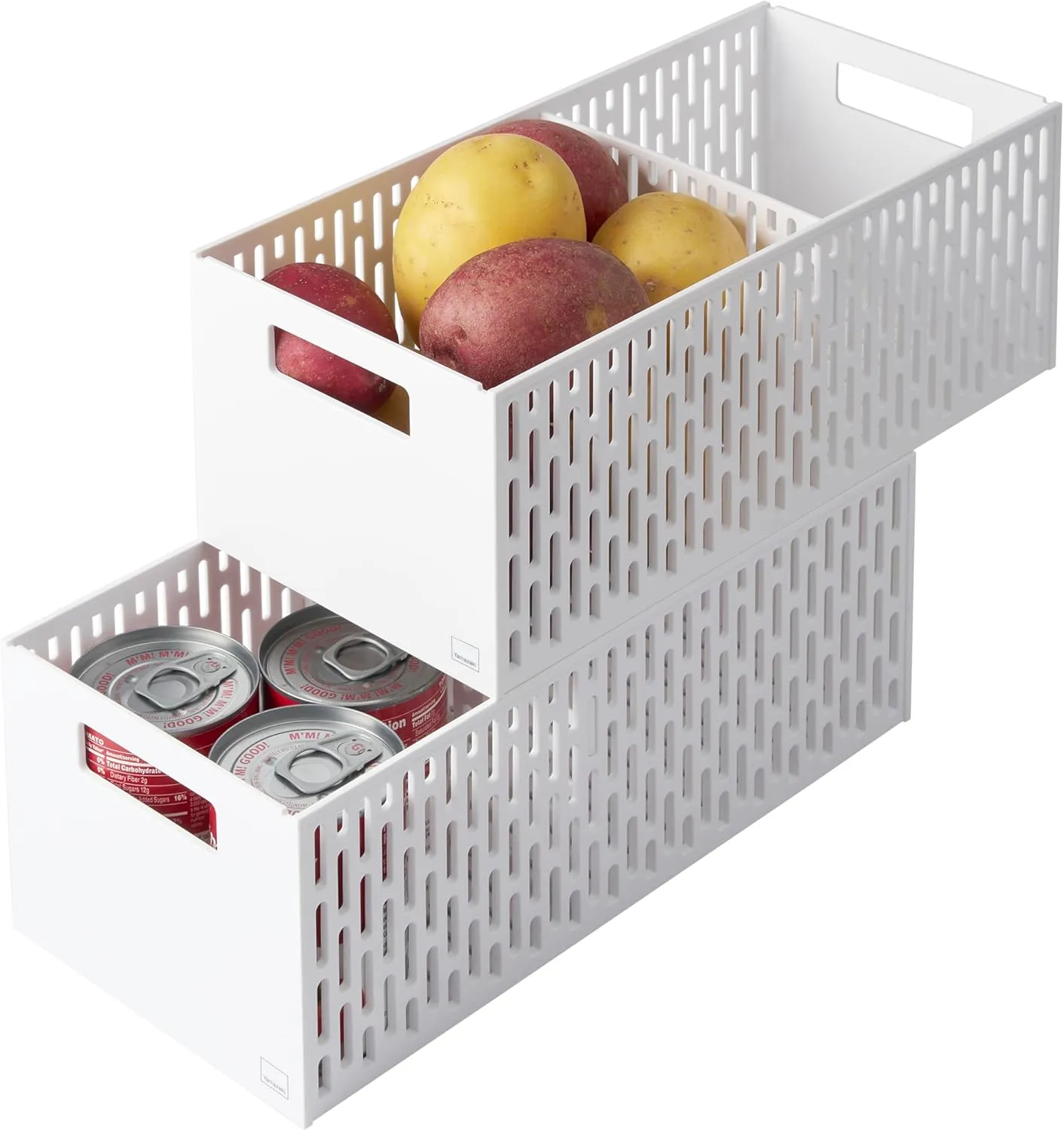 Yamazaki Home Stacking Baskets / Fruit Basket / Vegetable Basket ABS Plastic One Size White