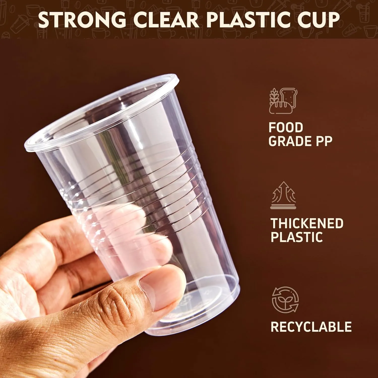 YEEHAW 9 oz Plastic Cups, 500 Pack - Clear Disposable Drinking Water Cups for Cold Beverages, Ideal for Party