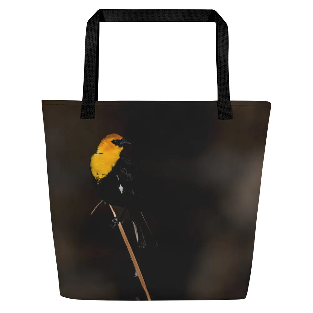 Yellow Headed All-Over Print Large Tote Bag