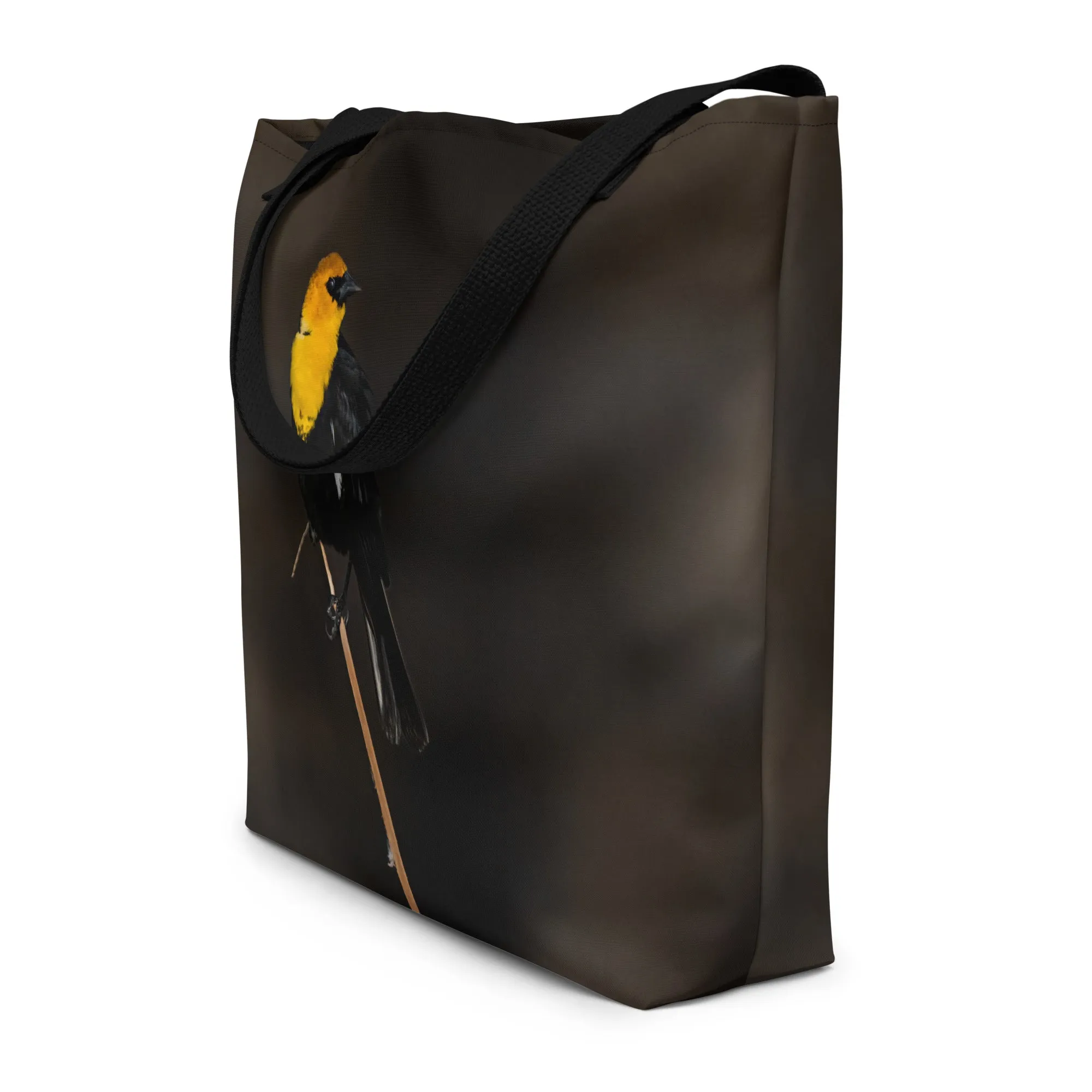 Yellow Headed All-Over Print Large Tote Bag