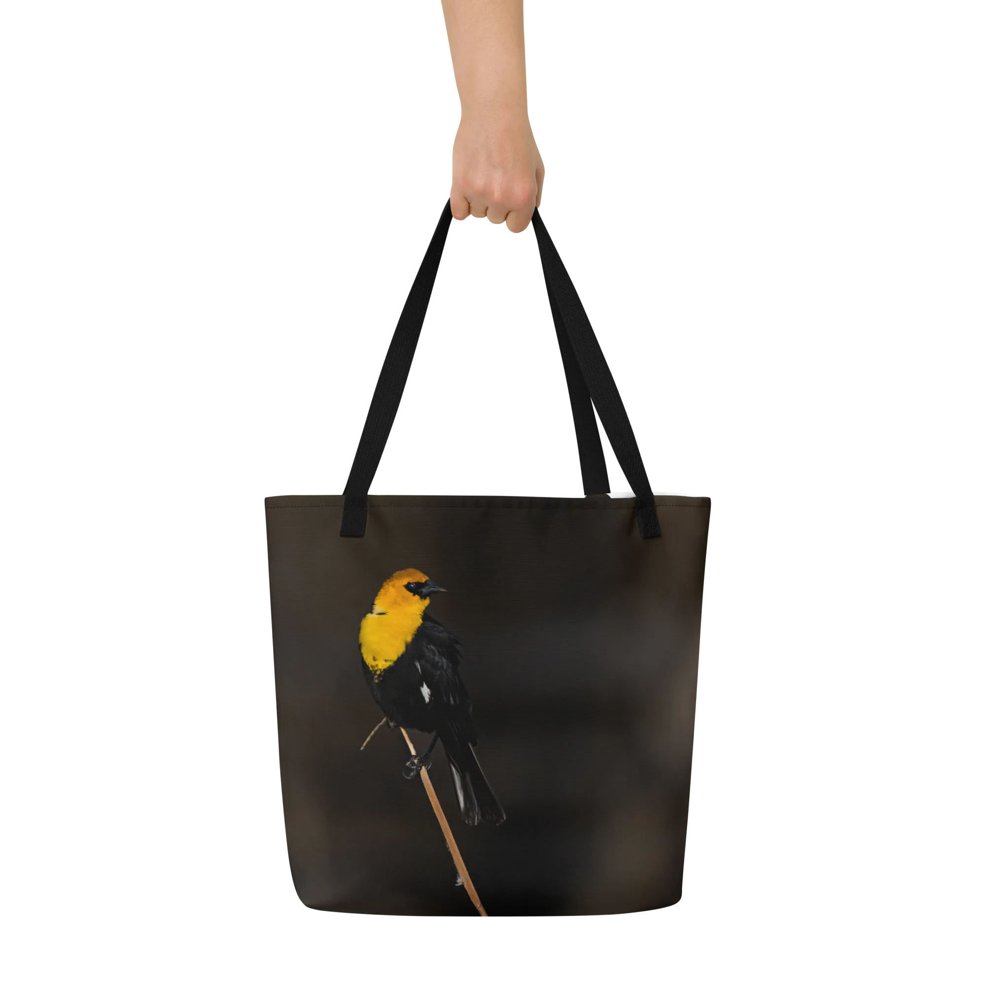 Yellow Headed All-Over Print Large Tote Bag