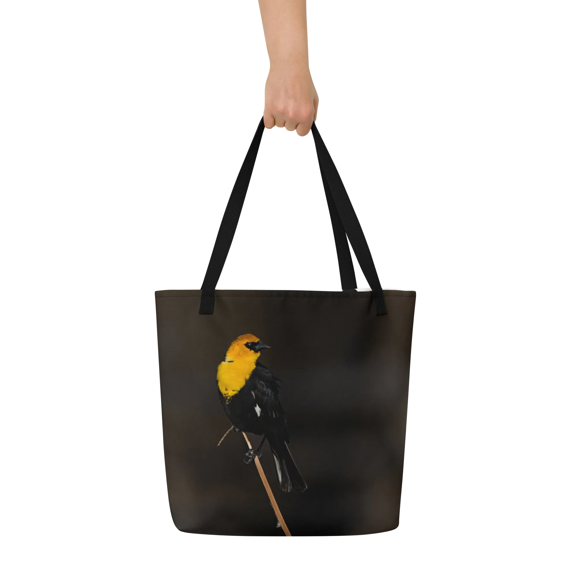 Yellow Headed All-Over Print Large Tote Bag