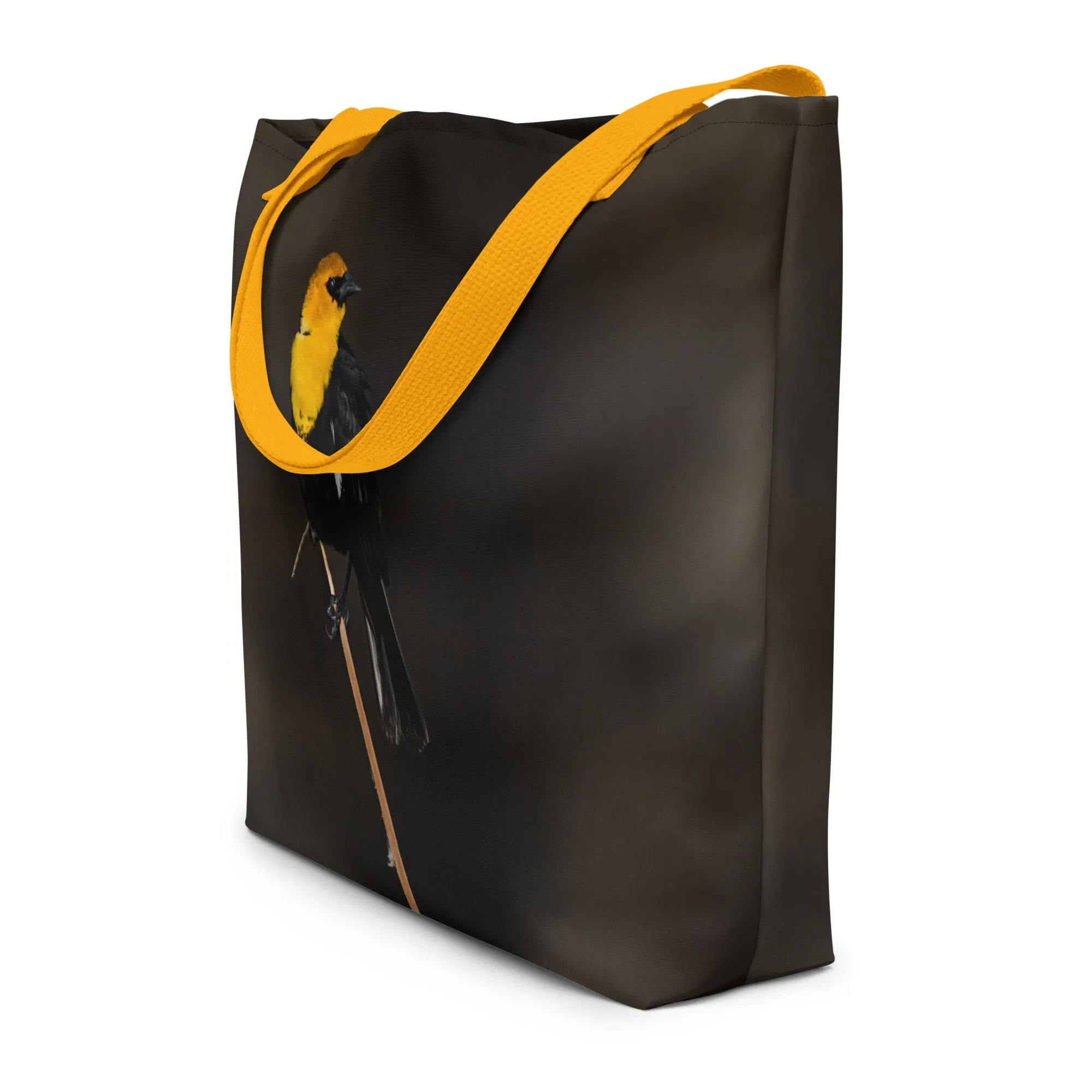 Yellow Headed All-Over Print Large Tote Bag