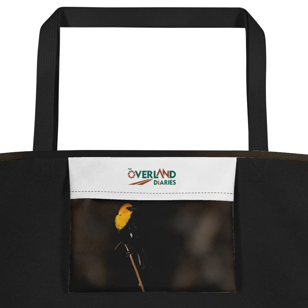 Yellow Headed All-Over Print Large Tote Bag