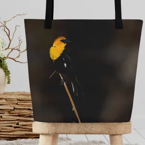 Yellow Headed All-Over Print Large Tote Bag