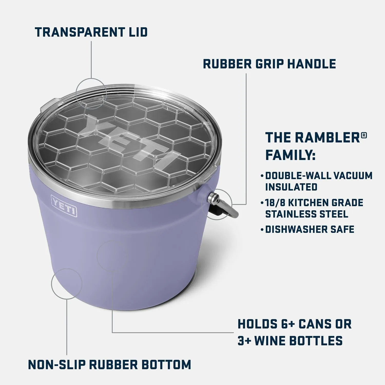 YETI Beverage/Ice Bucket, Holds 6 Longnecks or 3 Bottles of Wine