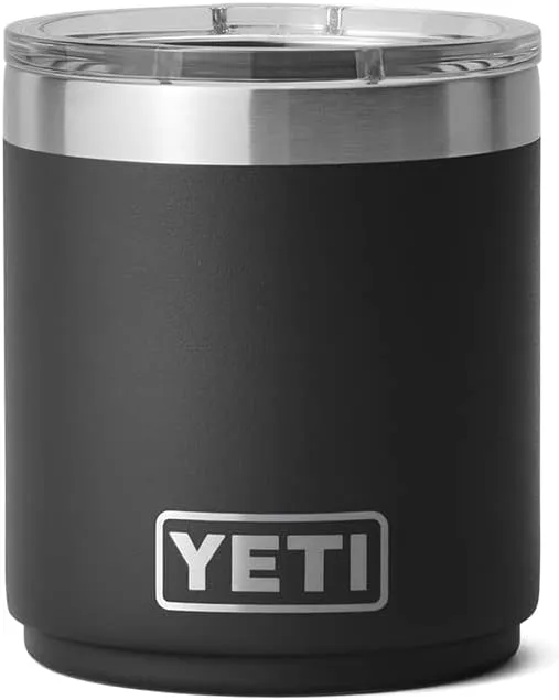 YETI Rambler 10 oz Stackable Lowball 2.0, Vacuum Insulated, Stainless Steel with MagSlider Lid, Black