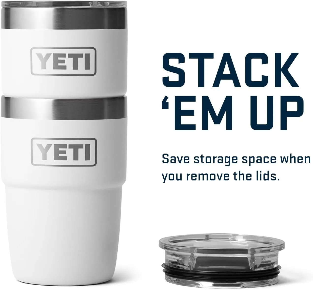 YETI Rambler 8 oz Stackable Cup, Stainless Steel, Vacuum Insulated Espresso Cup with MagSlider Lid