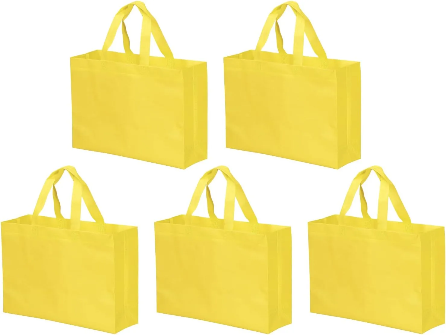YOKIVE 10 Pack Reusable Gift Bag, DIY Blank Non-Woven Tote Bags, Great for Arts Crafts Grocery(Yellow, 25 x 35cm)