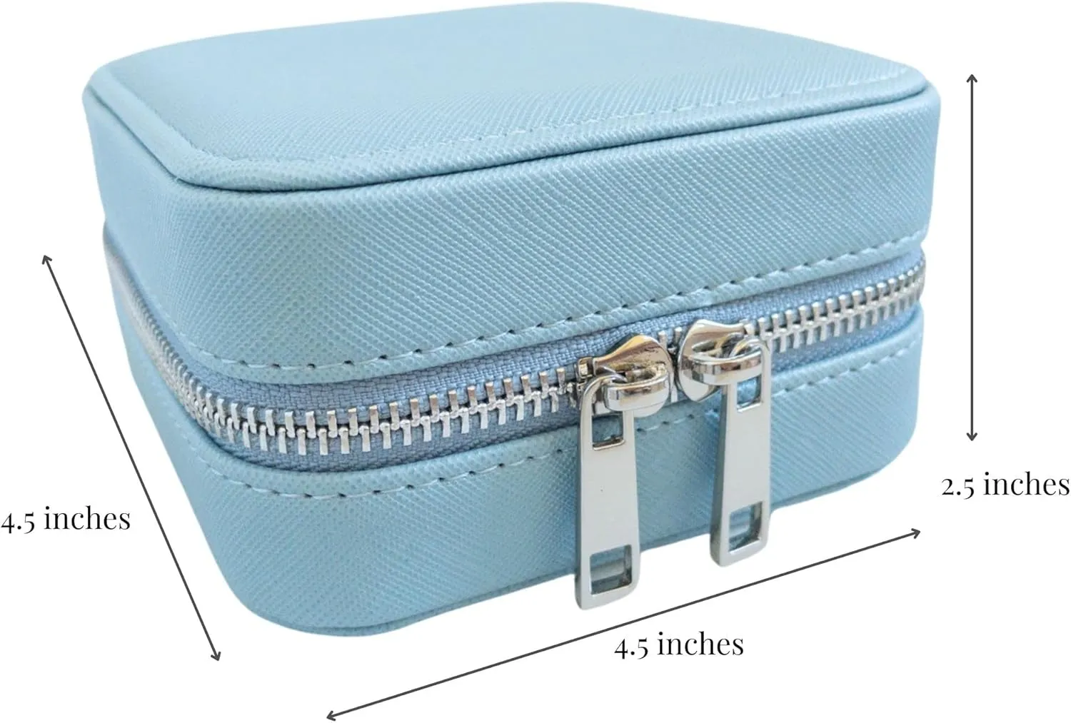 YSM Designs Travel Jewelry Organizer Box, Travel Jewelry Case | Small Jewelry Box for Women, Jewelry Travel Case | Earring Organizer Box with Mirror (Chambray Blue)