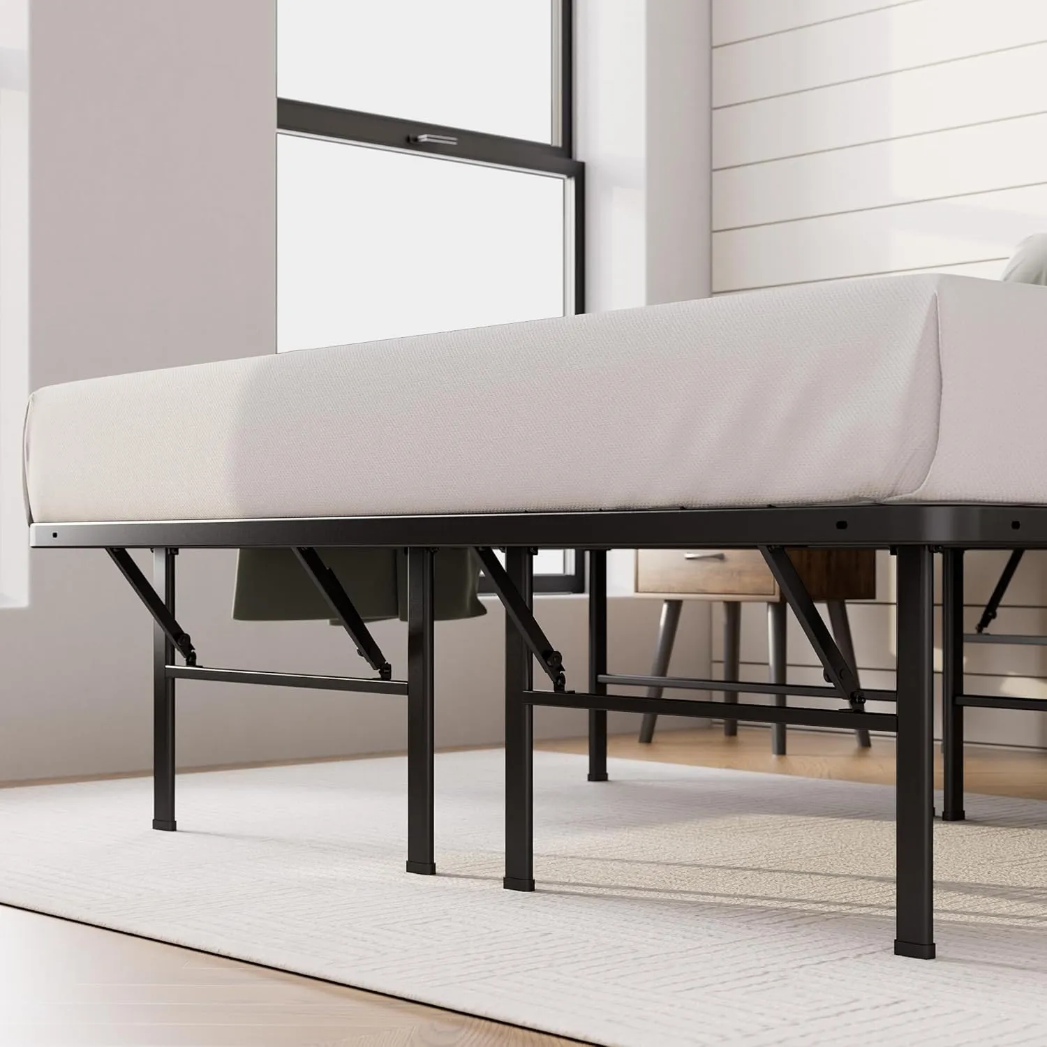 ZINUS SmartBase Heavy Duty Mattress Foundation, 14 Inch Metal Platform Bed Frame, No Box Spring Needed, Sturdy Steel Frame, Underbed Storage, Queen