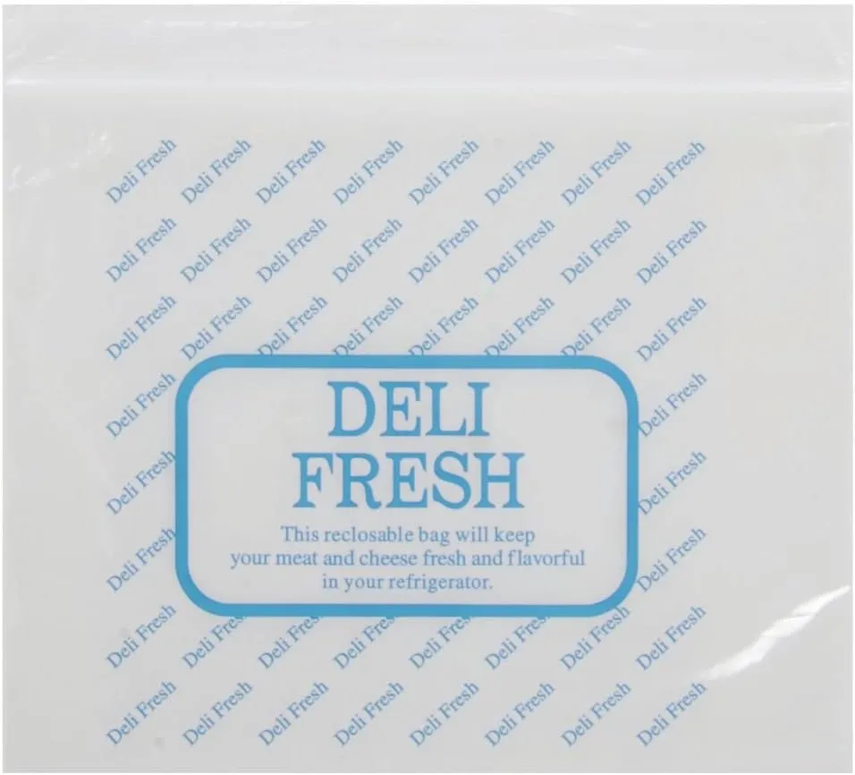 Zip Lock Deli Bags Saddle Style 1.25 mil HDPE Plastic Clear Imprinted - 10 1/2"L x 8"H 1000 Per Case