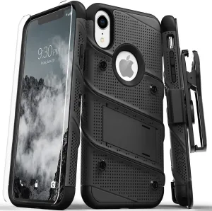 ZIZO Bolt Series for iPhone XR Case with Screen Protector Kickstand Holster Lanyard - Black​