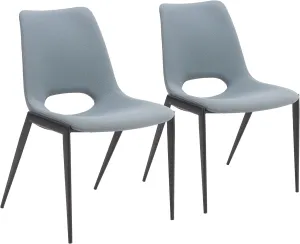 Zuo Desi Armless Dining Chair (Set of 2) Azure Gray