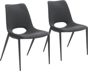 Zuo Desi Armless Dining Chair (Set of 2) Black